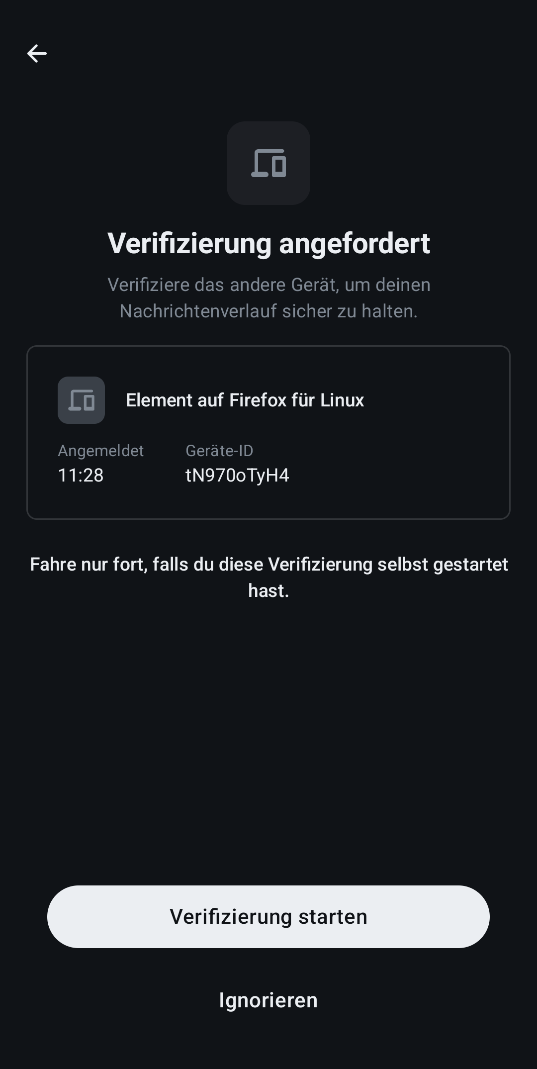 Verifizierung angefordert